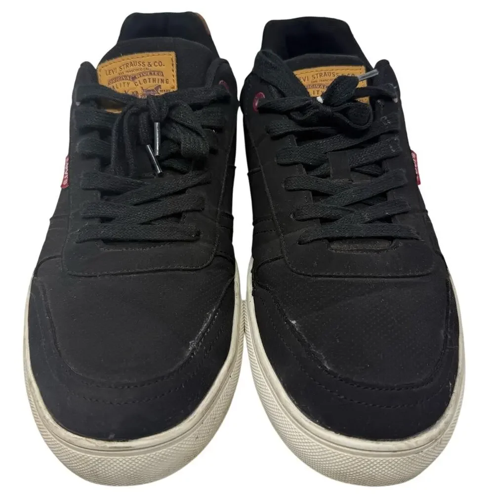 Levi’s Men’s 13 Shoes Black Sneakers Brown Heel Casual Low Top